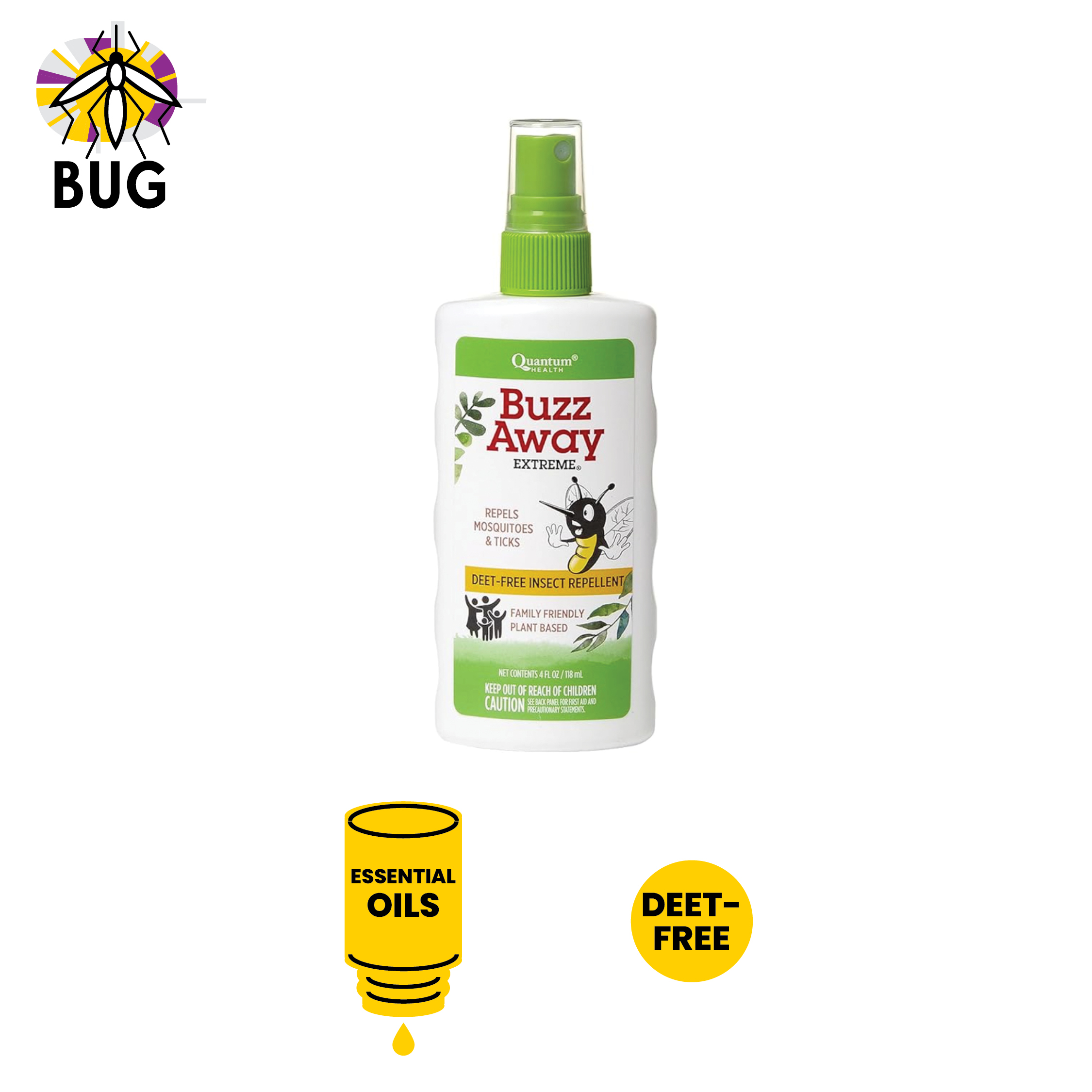 Quantum Health Buzz Away Extreme Insect Repellent Repels Mosquitoes and Ticks