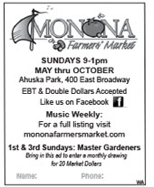 Monona Farmer's Market - Sundays 9-1pm May thru October Ahuska Park, 400 East Broadway 