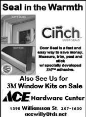 newspaper ad for ACE Hardware on Willy Street, featuring Cinch