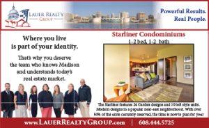 newspaper ad for Lauer Realty Group appearing in the Dec 2017 edition of the Willy St Co-op Reader