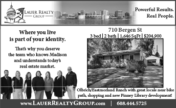 newspaper ad for Lauer Realty Group appearing in the January 2018 edition of the Willy St Co-op Reader