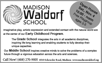 newspaper ad for the Madison Waldorf School first appearing in the Nov 2017 Willy St Reader