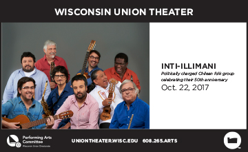 newspaper ad for the Wisconsin Union Theater for the October edition of the Willy St Co-op Reader - featuring Int I-Illimani