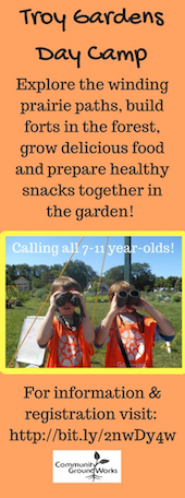 Troy Gardens Day Camp - Explore the winding prairie paths, build forts in the forest, grow delicious food and prepare healthy snacks together in the garden! - Calling all 7-11 year olds! - For information & registration visit: http://bit.ly/2nwDy4w