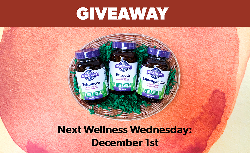 Wellness Wednesday December 2021 giveaway basket