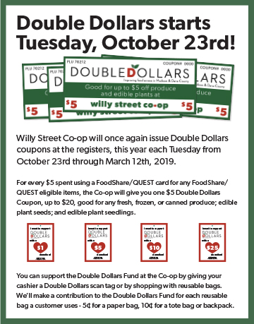 newspaper ad for Double Dollars, starting Tuesday, October 23rd!