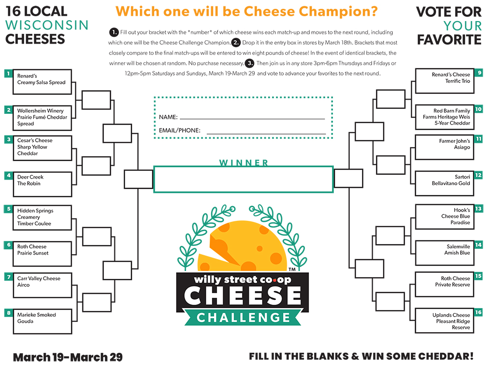 Cheese challenge bracket