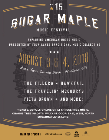 newspaper ad for Sugar Maple Music Festival August 3 & 4, 2018