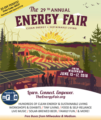 newspaper ad for the 29th Annual Energy Fair June 15 to 17 2018