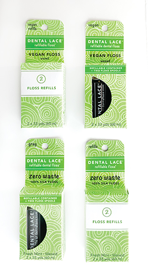 Four boxes of Dental Lace floss