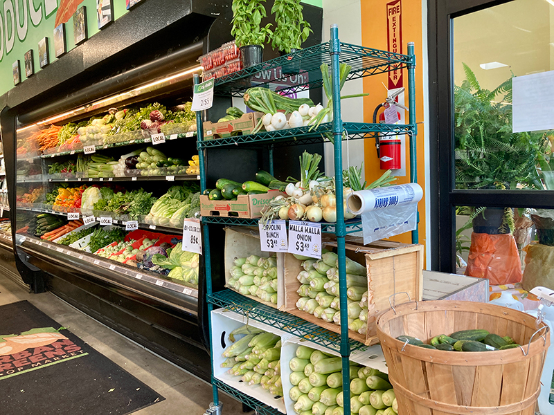 Fresh produce section of grocery store