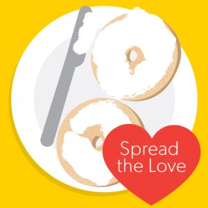 Spread the Love - illustration of bagels and cream cheese