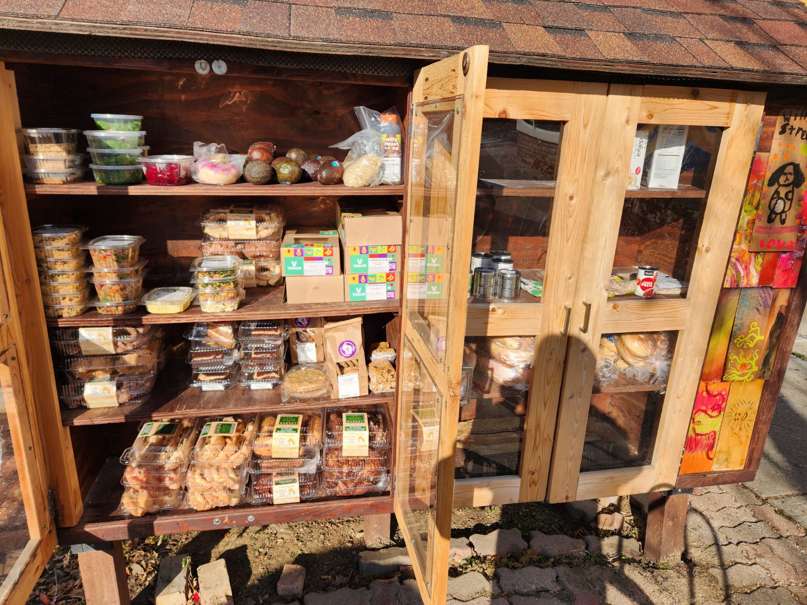 A large outdoor free food pantry