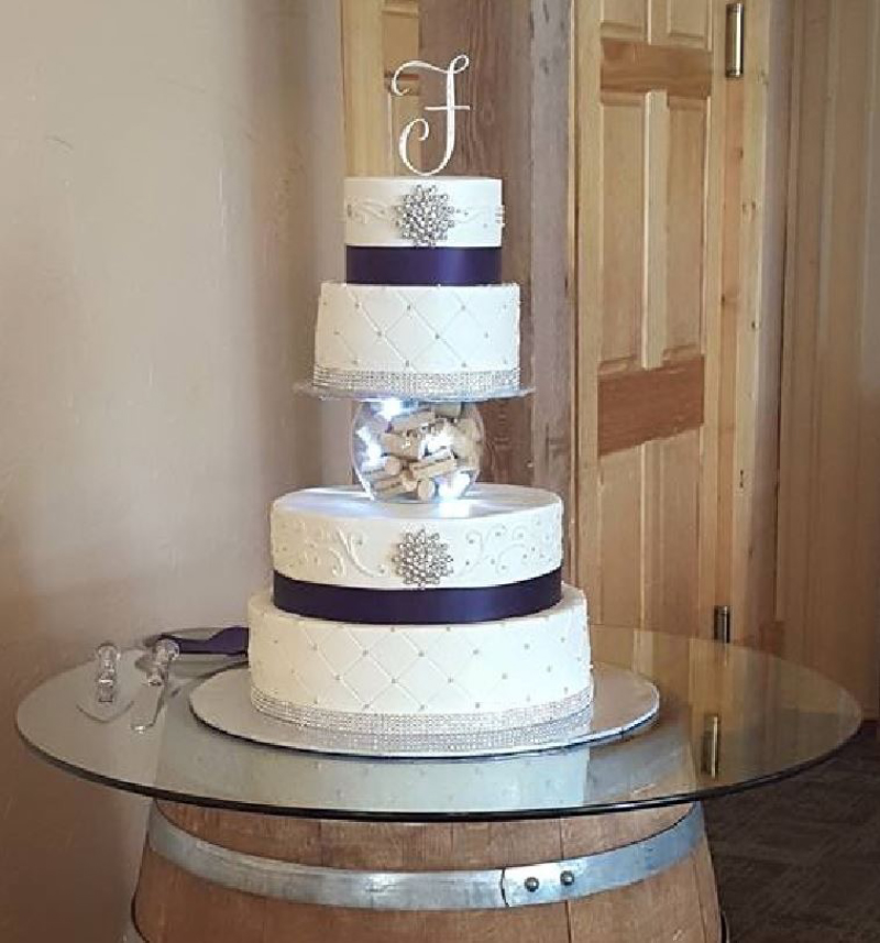 A multi-tiered wedding cake