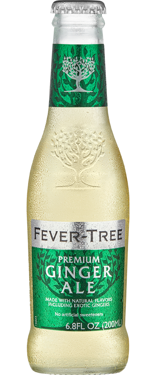 A glass bottle of Fever Tree ginger ale