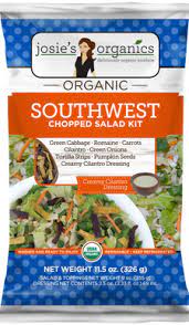 Bag of Josie's organic southwest salad kit