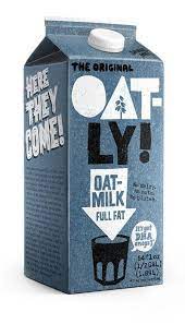 Carton of Oatly oat milk