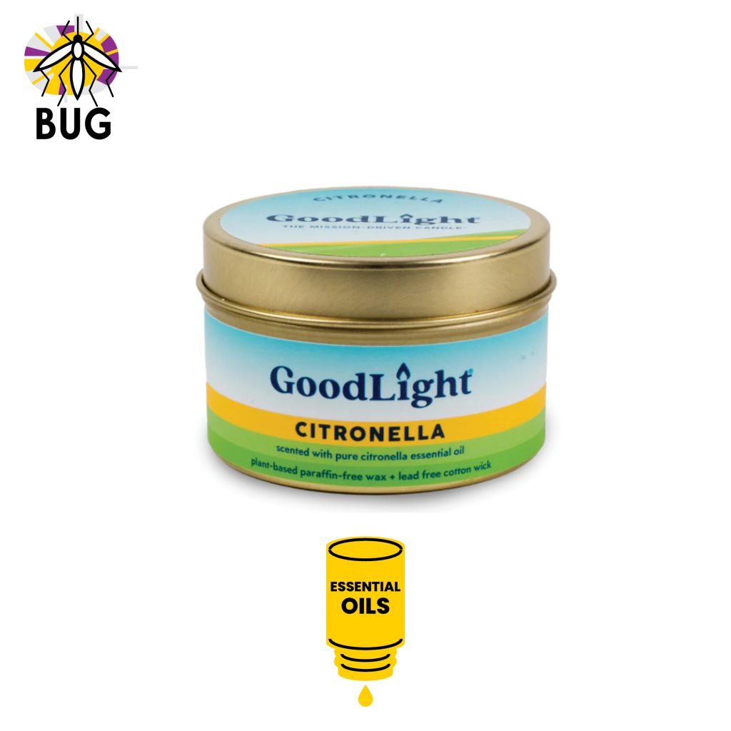 GoodLight Natural Candles Citronella Travel Tin Candle (for outdoor use), essential oils