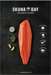 Poster for Skuna Bay, providing chef quality salmon